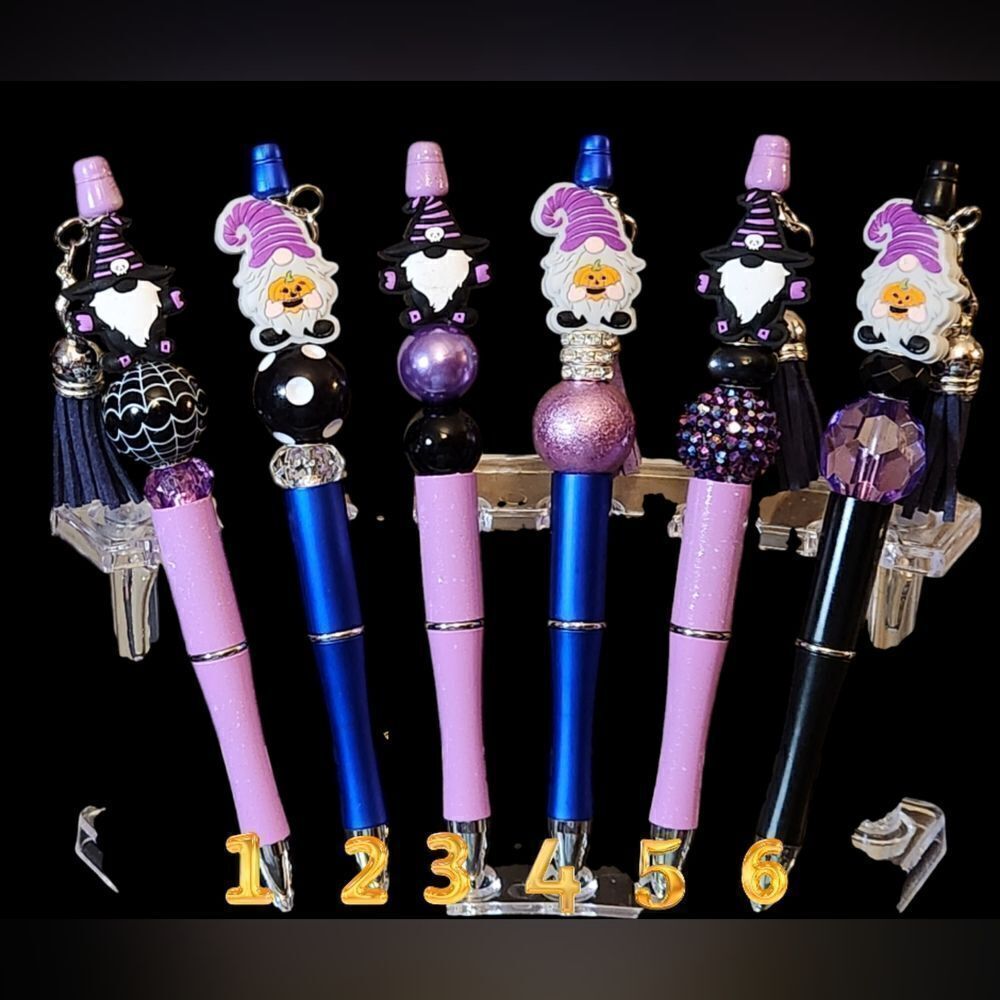 New! Custom Made Adorable Little Gnome Beaded Pen w/Free Ink Refill